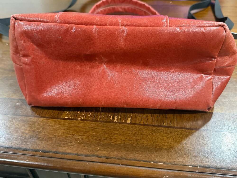 Smateria Red Crossbody Tote Bag Recycled Nylon Vegan Shoulder Bag Fair Trade - Picture 8 of 11
